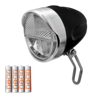 nean Fahrrad Frontleuchte LED mit StVZO Zulassung inkl. Batterien, 30 Lux