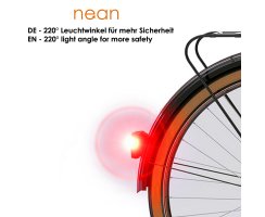 nean LED Fahrrad Dynamo-Rückleuchte mit Standlicht, Reflektor und StVZO-Zulassung, 7 Candela