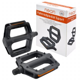 nean Fahrradpedal "Sport" mit Reflektor, StVZO-Zugelassen, 9/16", 2er-Set