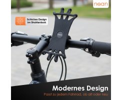nean Fahrrad Lenker Silikon Smartphone Handyhalterung 360° Grad, schwarz