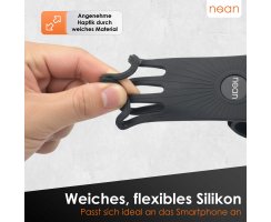 nean Fahrrad Lenker Silikon Smartphone Handyhalterung 360° Grad, schwarz