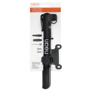 nean Luftpumpe "Kompakt", mit Halterung und Ventiladapter, 33ml, schwarz